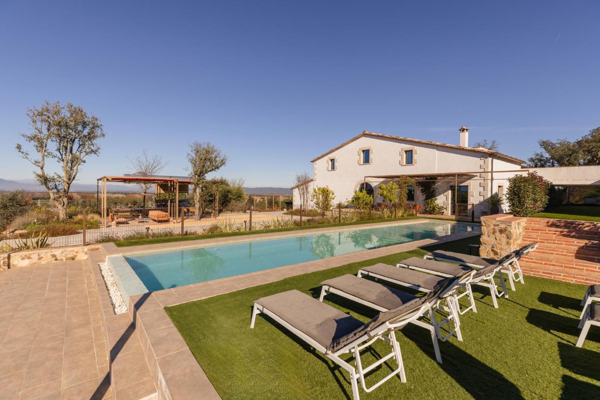 Can Bufi Espectacular Casa Con Piscina Interior Llagostera Extérieur photo